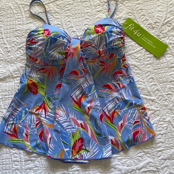 Fit 4U Tankini Swim Top NWT - Picture 1 of 14